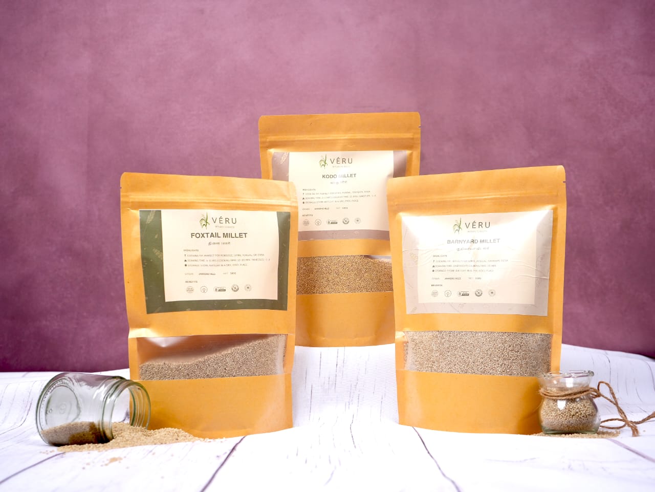 🌾 Veru Millets – Triple Millets Combo (Kodo • Barnyard • Foxtail)